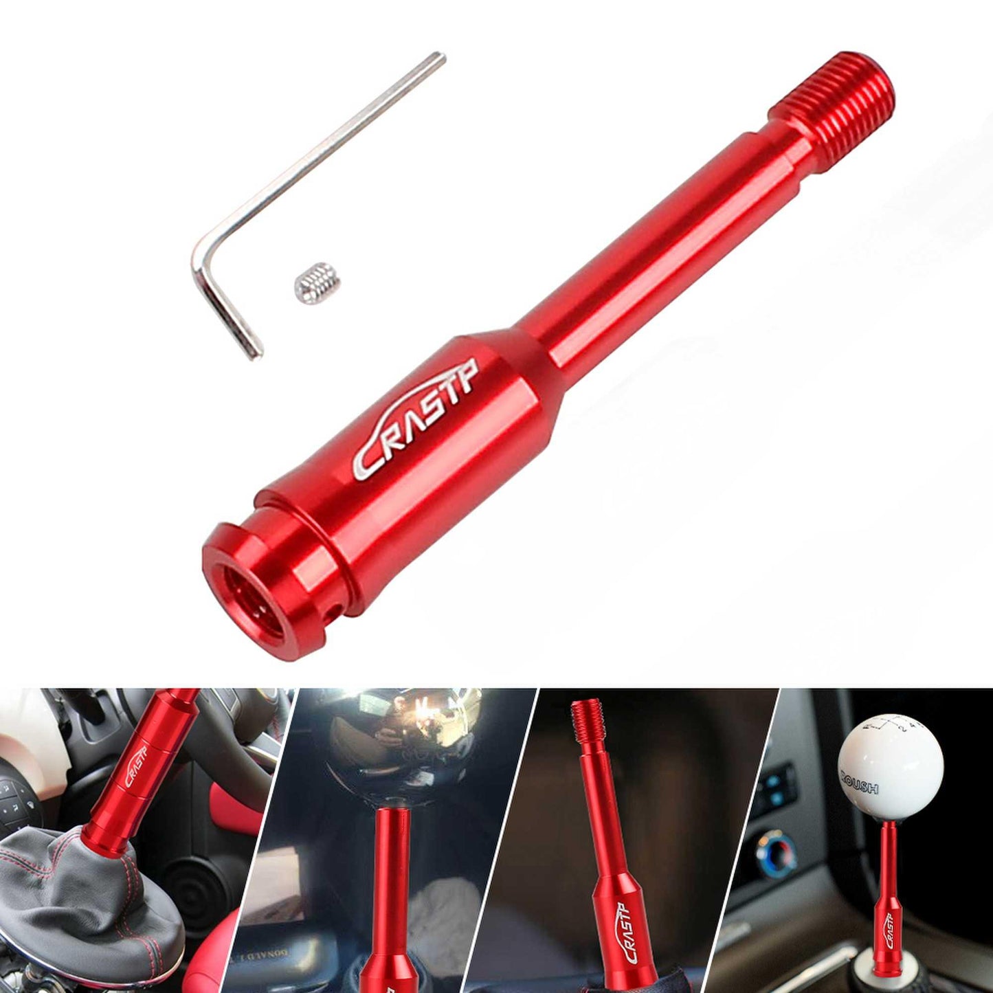 RASTP Universal Aluminum Alloy Car Shift Knob Extender M14X1.5 Adjustable Gear Lever - RASTP