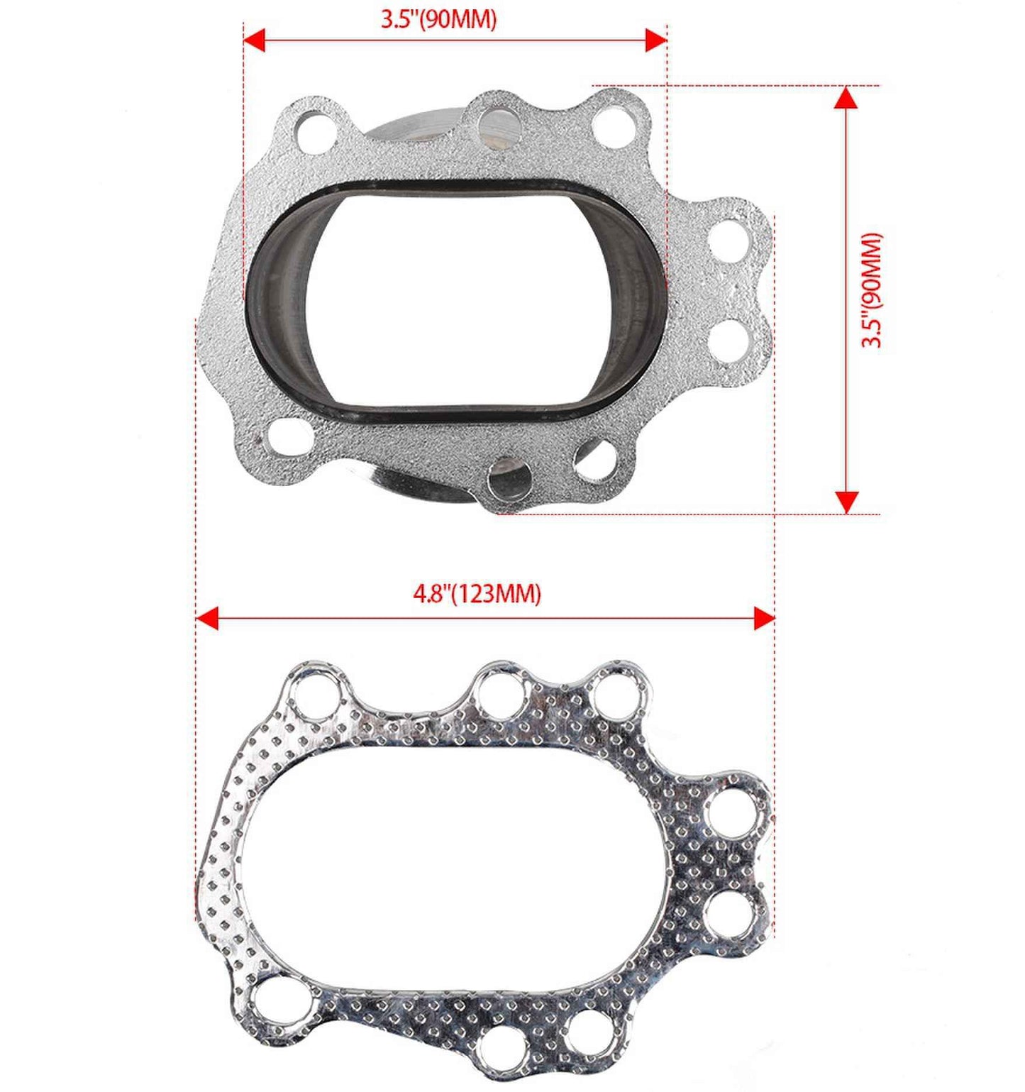 RASTP Turbo Adaptor Flange for T25 T28 Gt25 Gt28 8 Bolt 3 inch 76mm V Band Turbo Outlet Downpipe Flange - RASTP