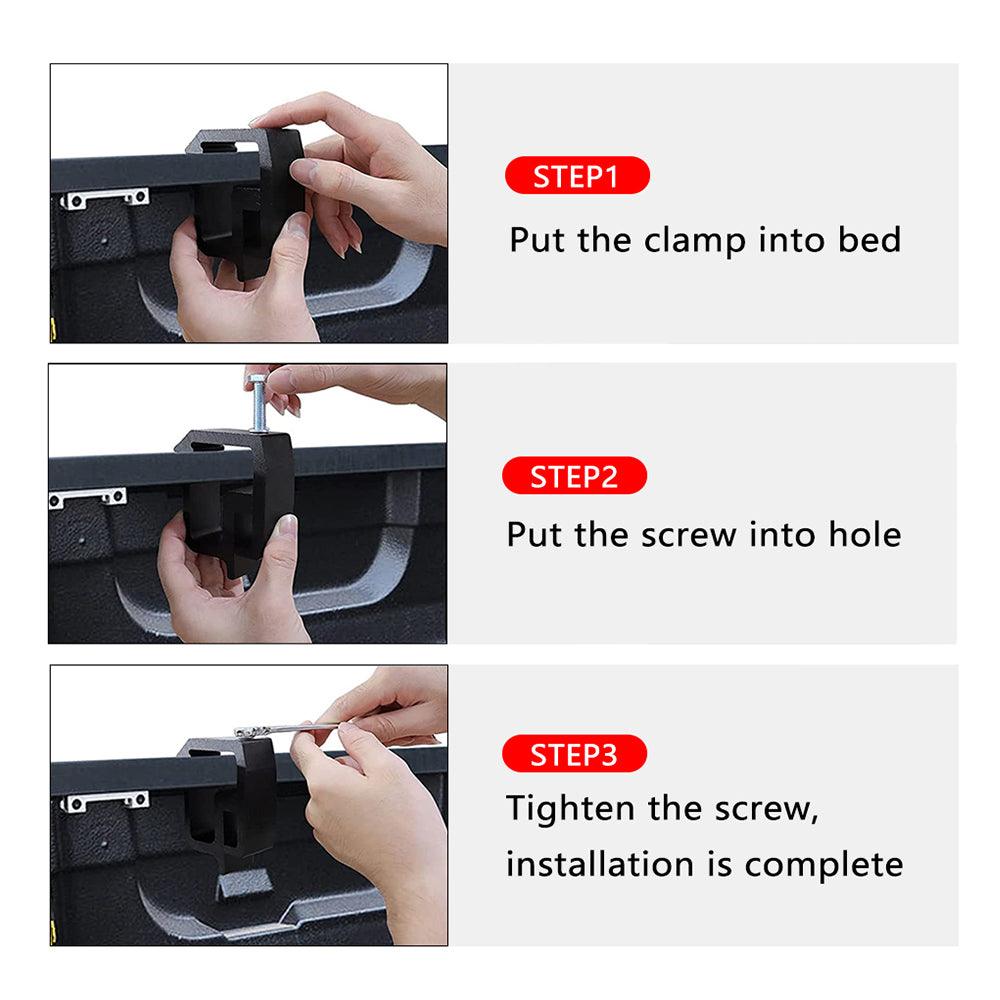 RASTP Truck Cap Topper Camper Shell Heavy Duty Clamps Aluminum Mounting Clamp - RASTP
