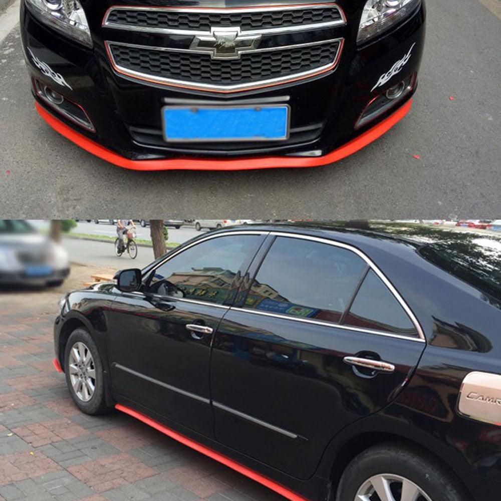 RASTP Universal 2.5m Car Bumper Lip Stickers Protector Front Bumper Lip Splitter Car Sticker Body Kits Rubber Strip - RASTP