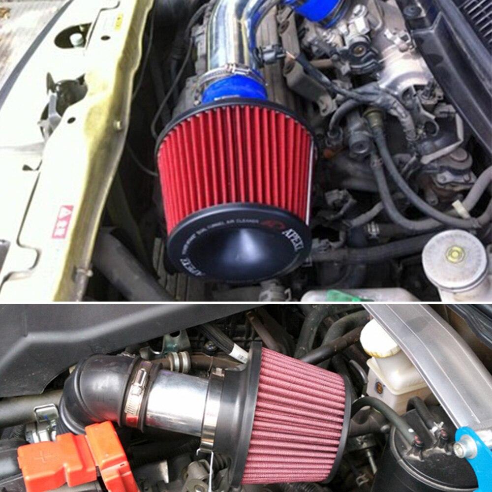 RASTP Universal 75mm Power Intake Air Filter Dual Funnel Adapter Air Cleaner - RASTP