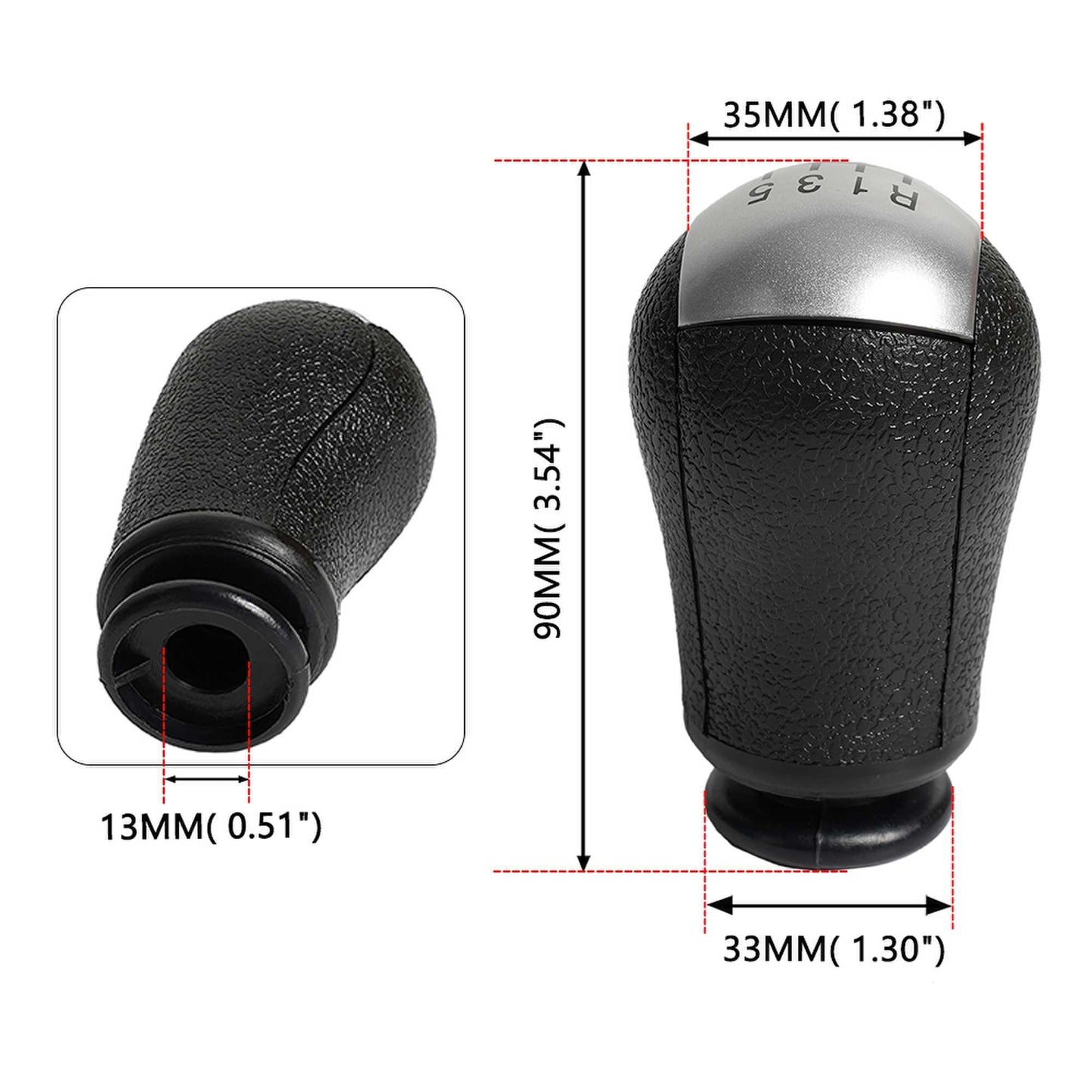 RASTP 5/6 Speed Manual Gear Shift Knob Gear Stick Head Shifter Lever Handle for Ford Focus C-Max Mustang Mondeo MK2 - RASTP