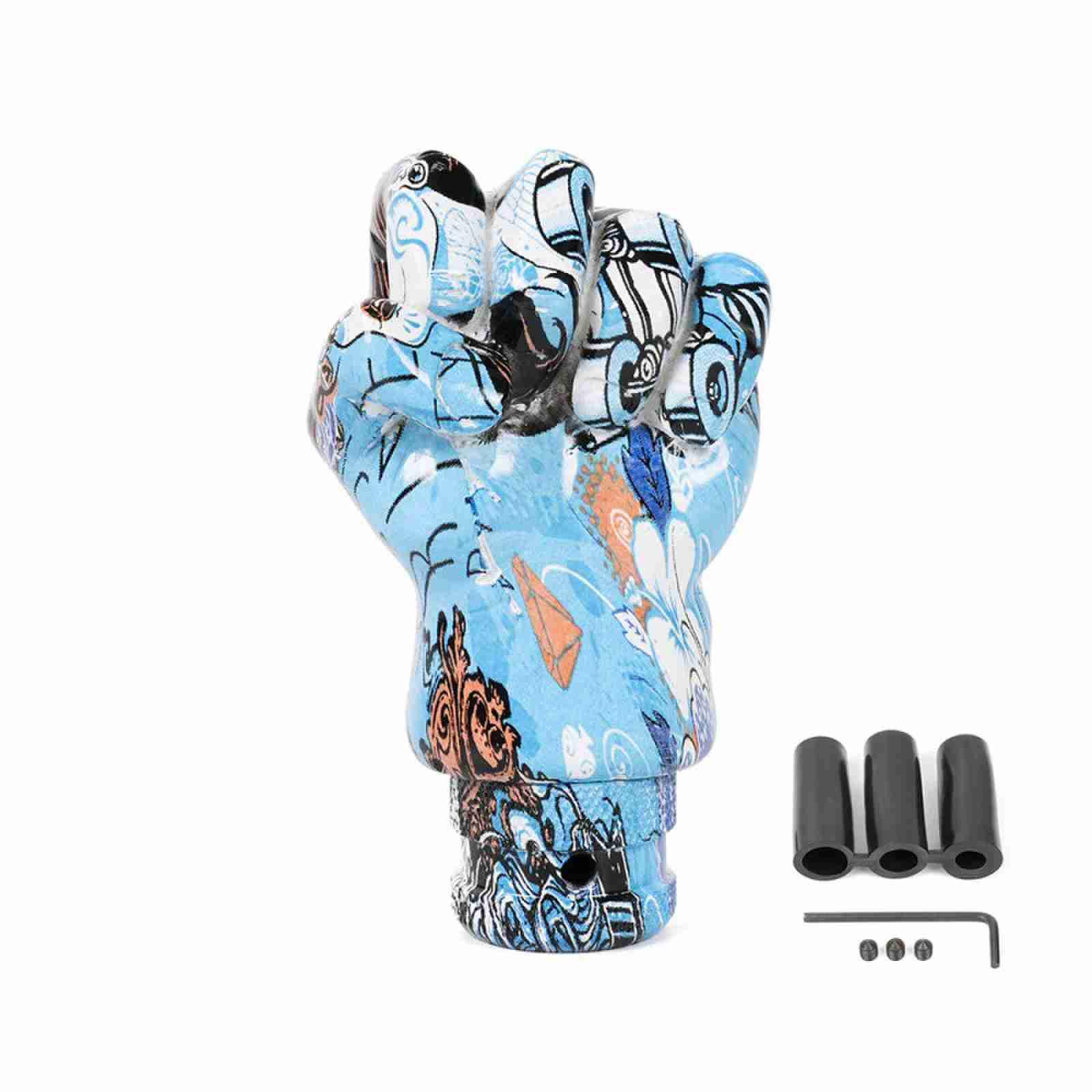 RASTP Universal Resin Shift Knob Hand Graffiti Gear Shifter Knob blue