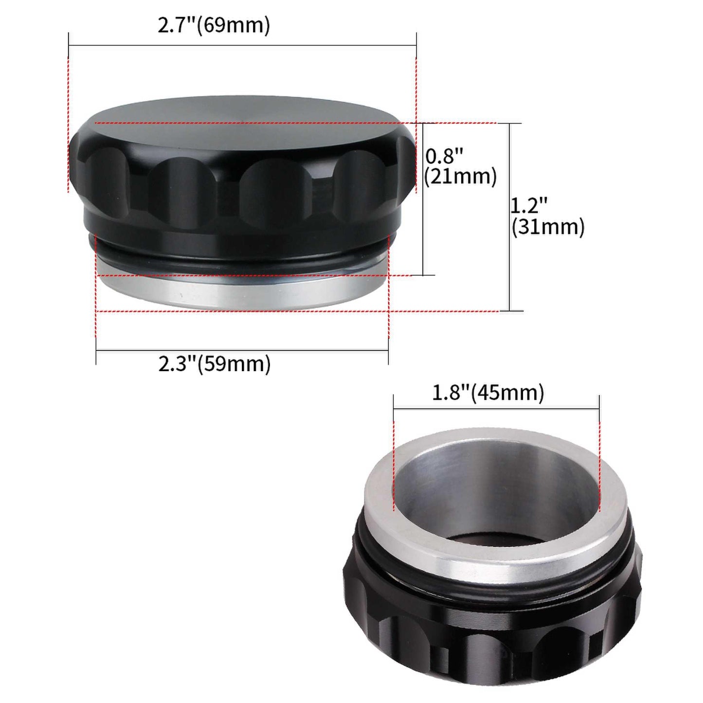 RASTP Aluminium Weld on Filler Neck and Cap Oil Fuel Surge Tank Water Tank Radiator Coolant Reservoir Cap - RASTP