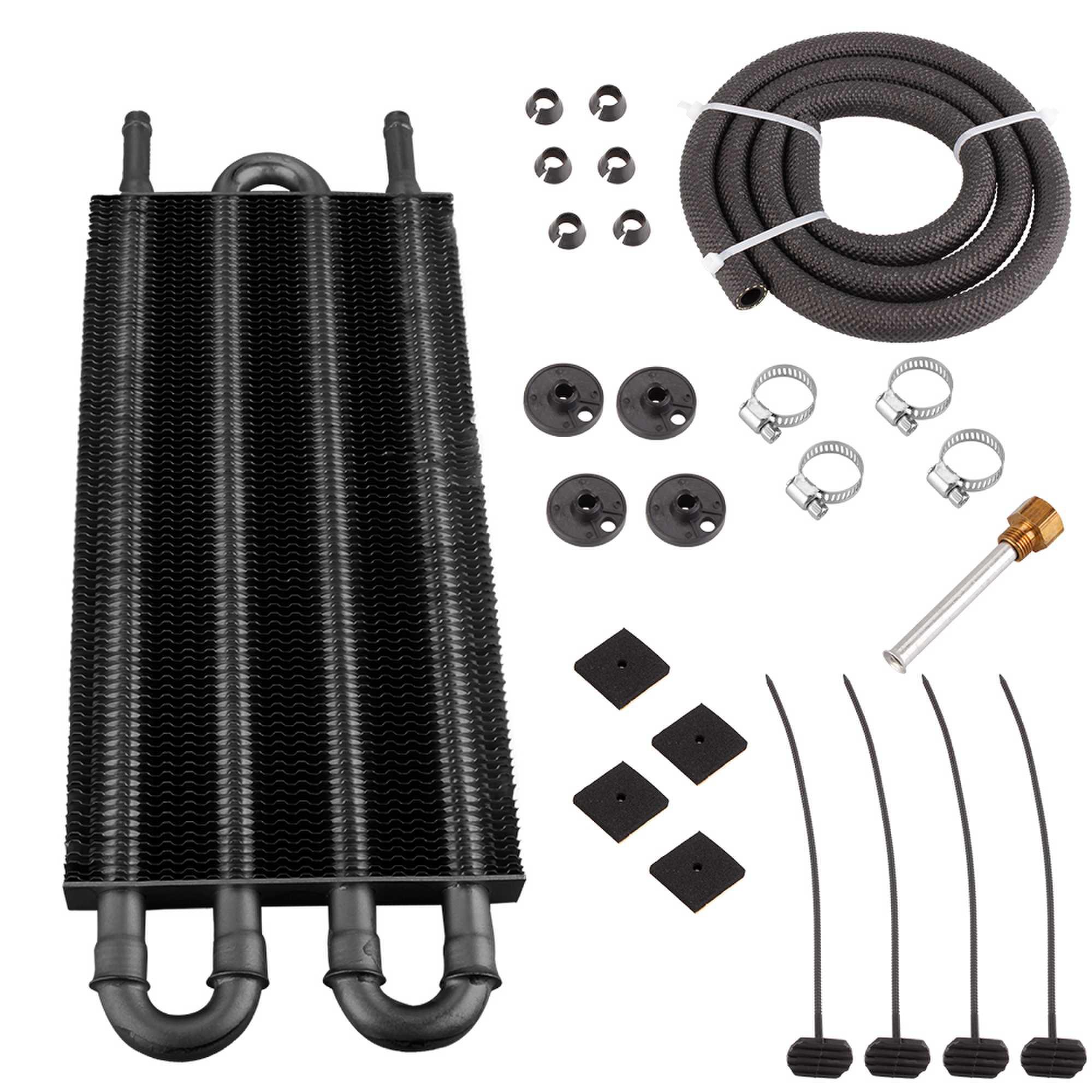 RASTP Universal Transmission Oil Cooler Kit 4/6/8 Pass Tube & Fin Oil