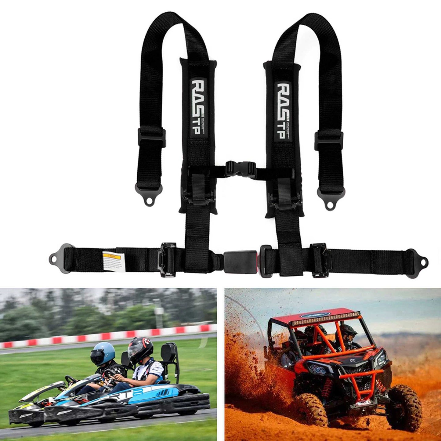 RASTP 4 Point Seat Belt Harness with 2 Inch Sponge Padding