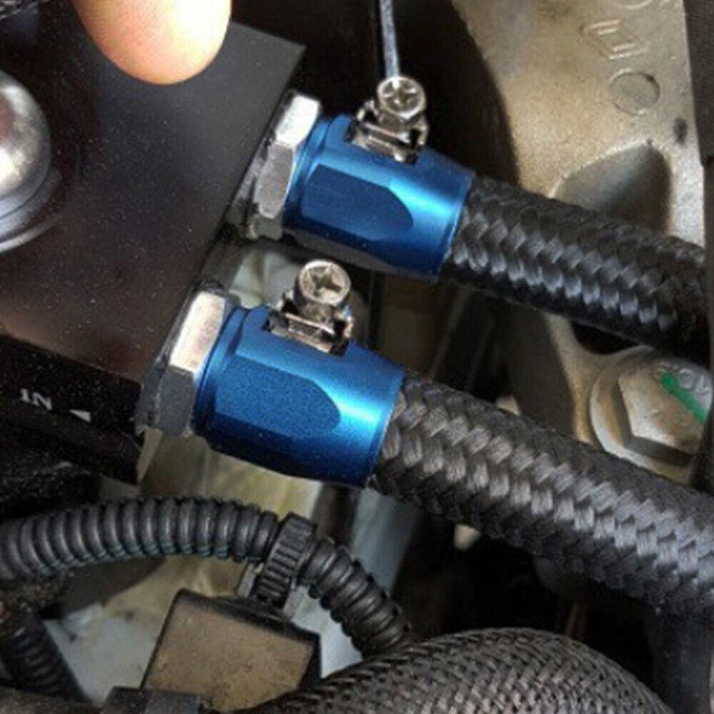 RASTP 4 6 8 10 12AN Fuel Hose Clamp Oil Water Tube Hose Fittings Clamps Hex Finishers - RASTP