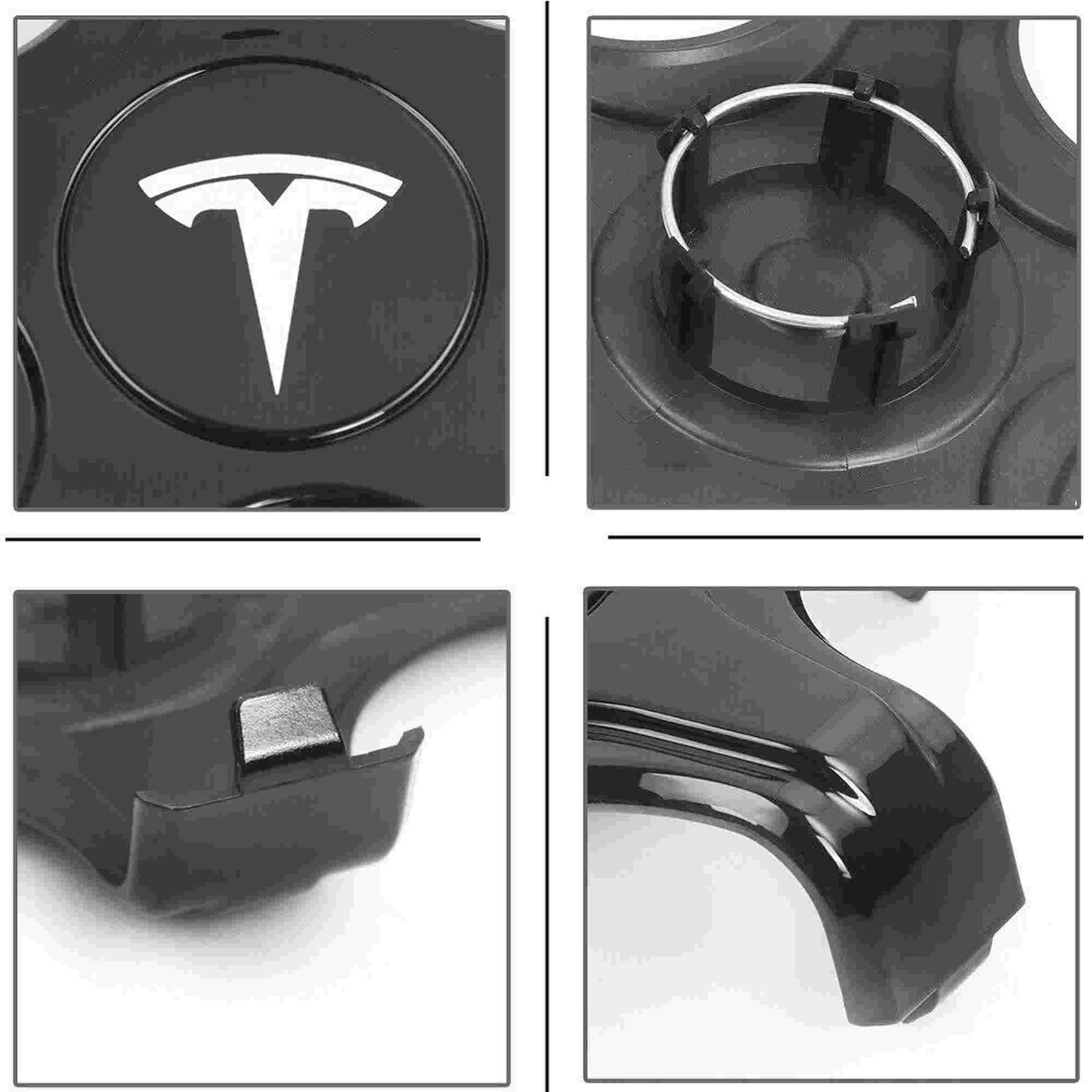 RASTP 4Pcs Carbon Fiber Tesla Model 3 Wheel Center Hub Caps - RASTP