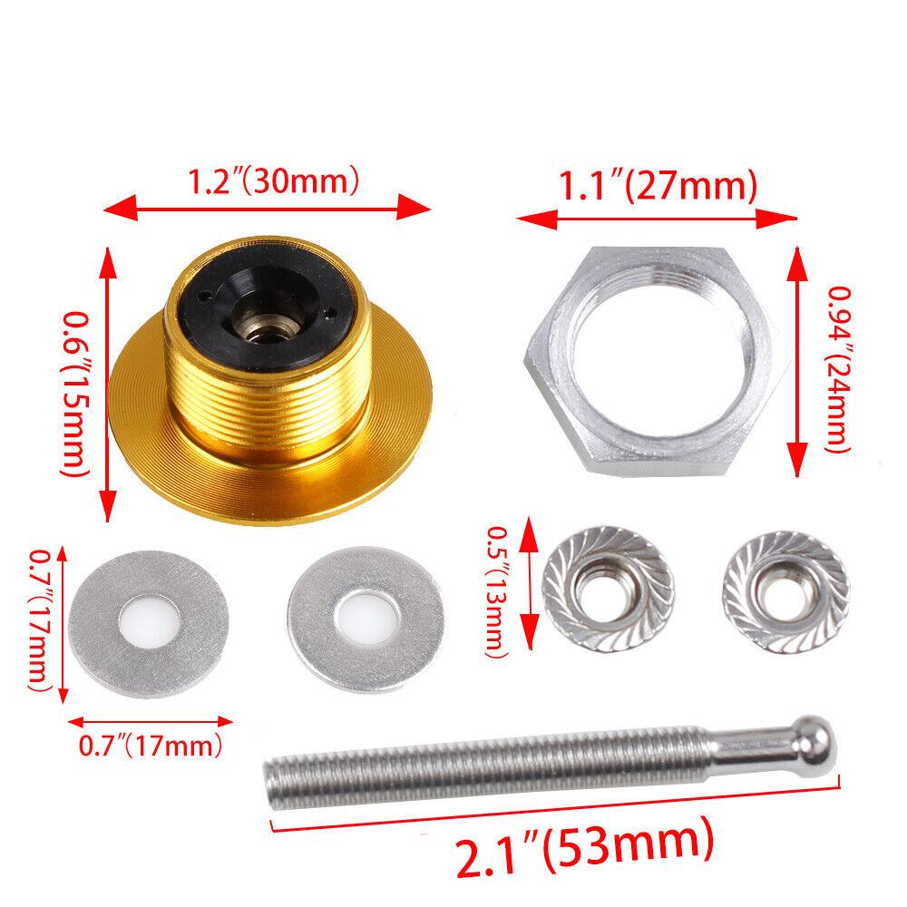 RASTP 2Pcs Push Button Quick Release Hood Bonnet Pins Lock Clip Car Bumper Latch Kit - RASTP