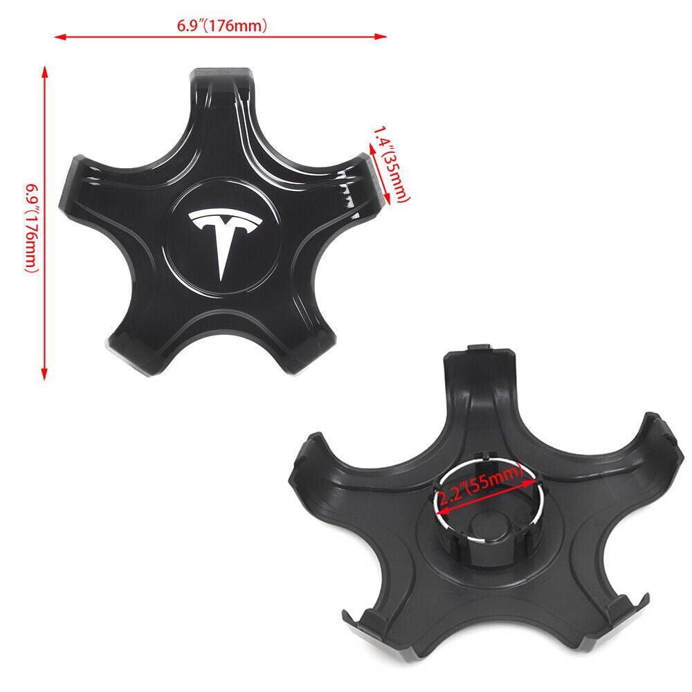 RASTP 4Pcs Carbon Fiber Tesla Model 3 Wheel Center Hub Caps - RASTP