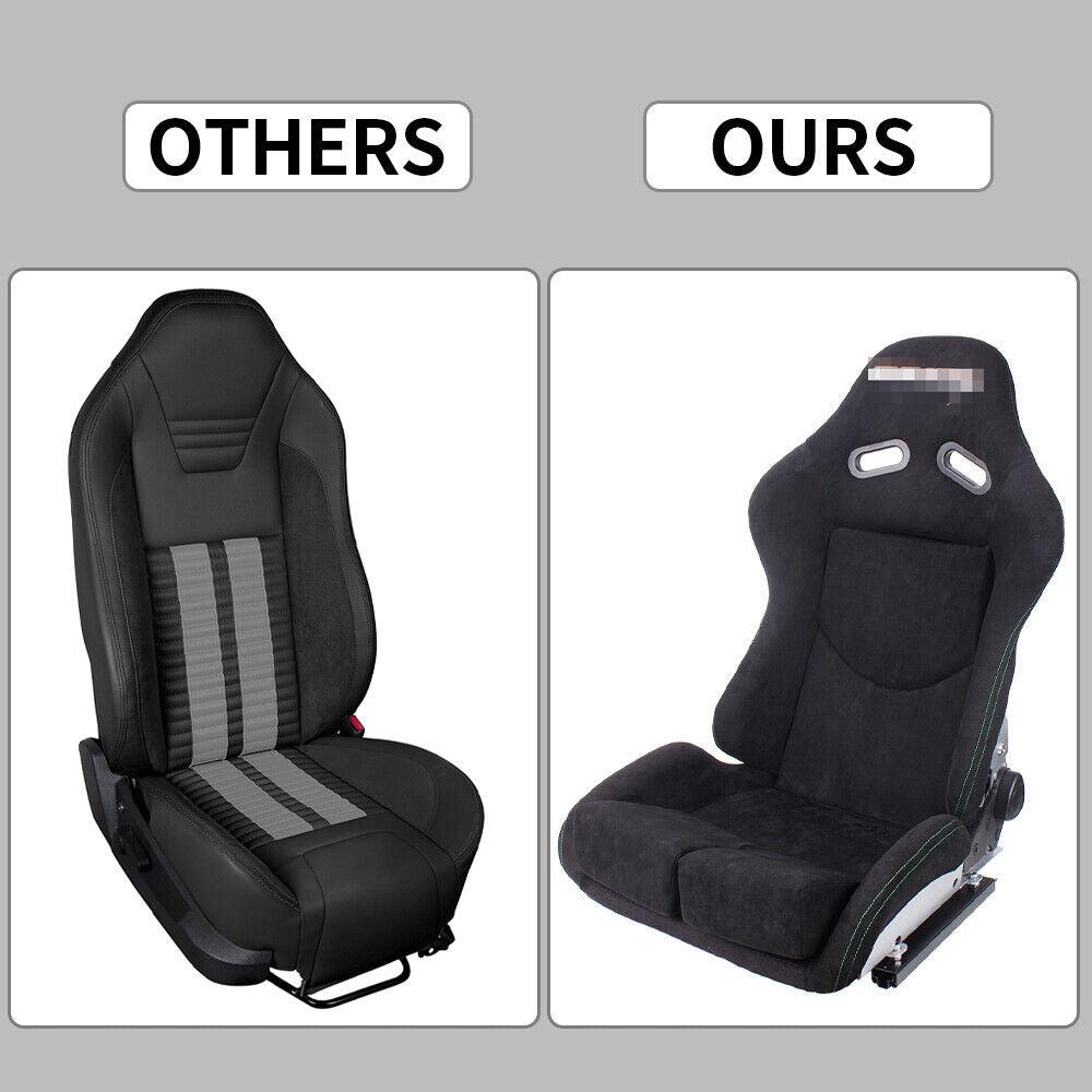 RASTP Universal 2Pcs Adjustable Backrest Racing Seat & Real Carbon Fiber Shell - RASTP