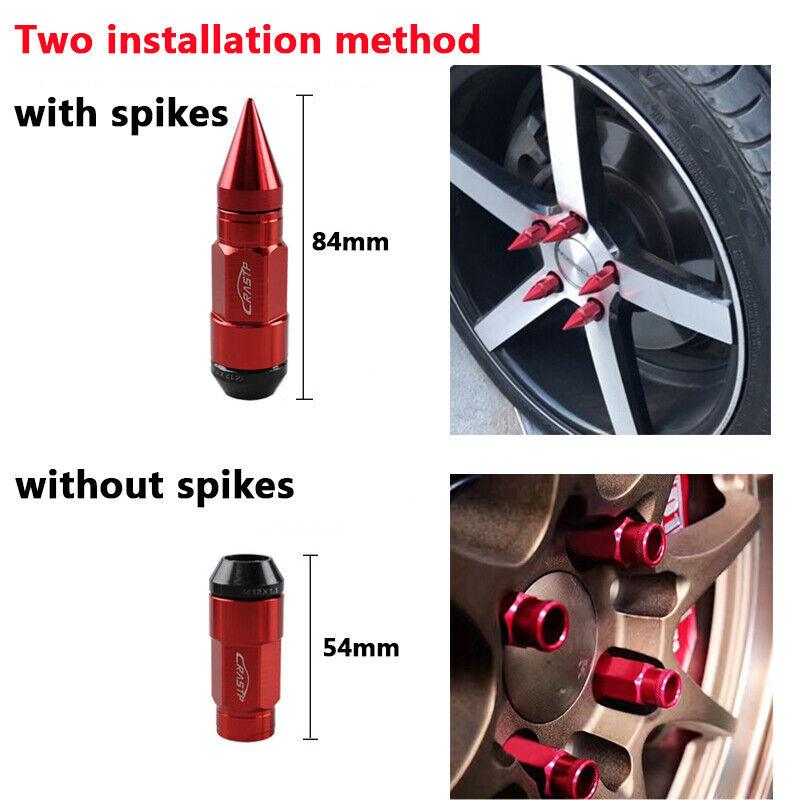RASTP 20Pcs Anti Theft Wheel Lug Nuts M12x1.25/1.5 with Spike Extended Tuner Nut - RASTP