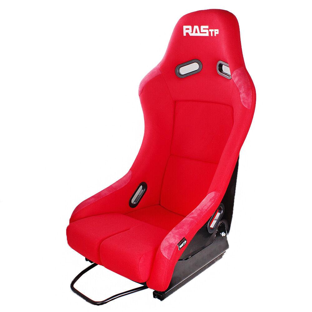 RASTP Large Universal Fiber Glass Bucket Rucket Racing Seat with Stainless Bracket Mount - RASTP