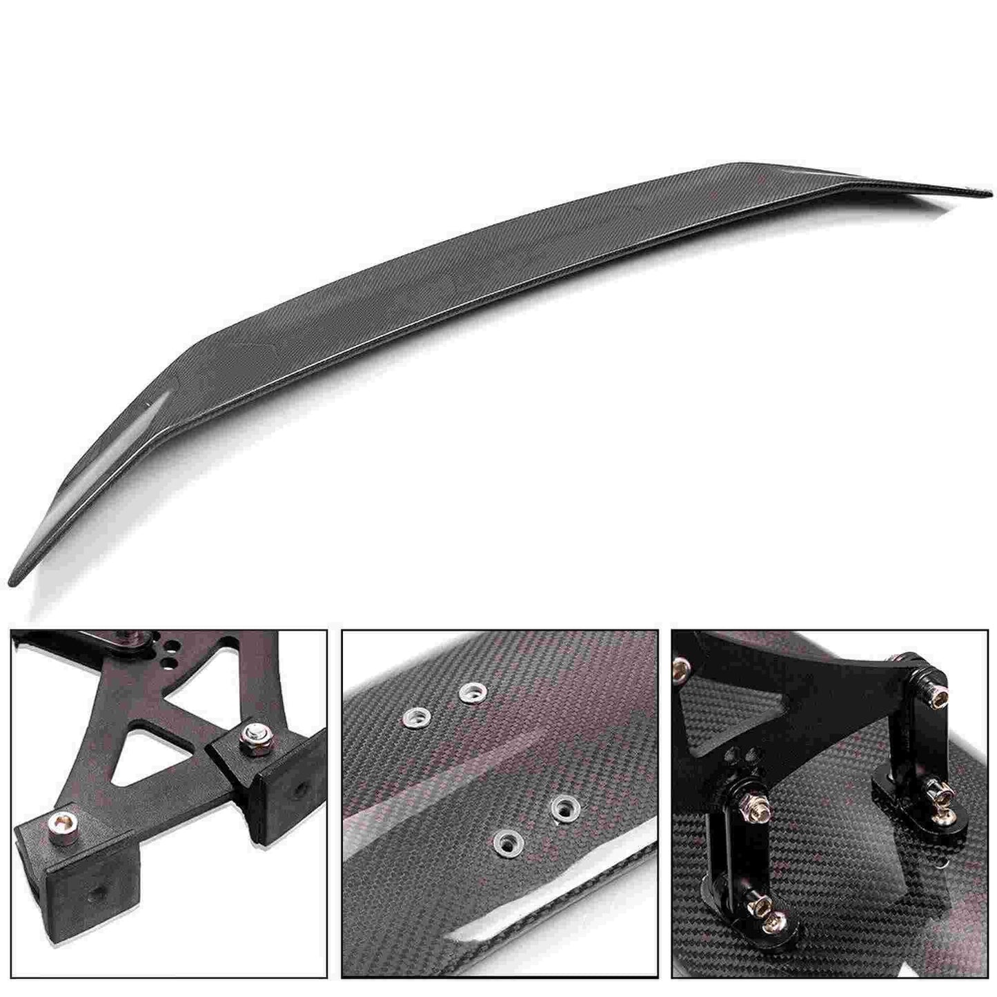 RASTP 53 Inch Sport Carbon Fiber Trunk Lid Spoiler & Tail Bracket for Honda & Tesla Model 3 - RASTP