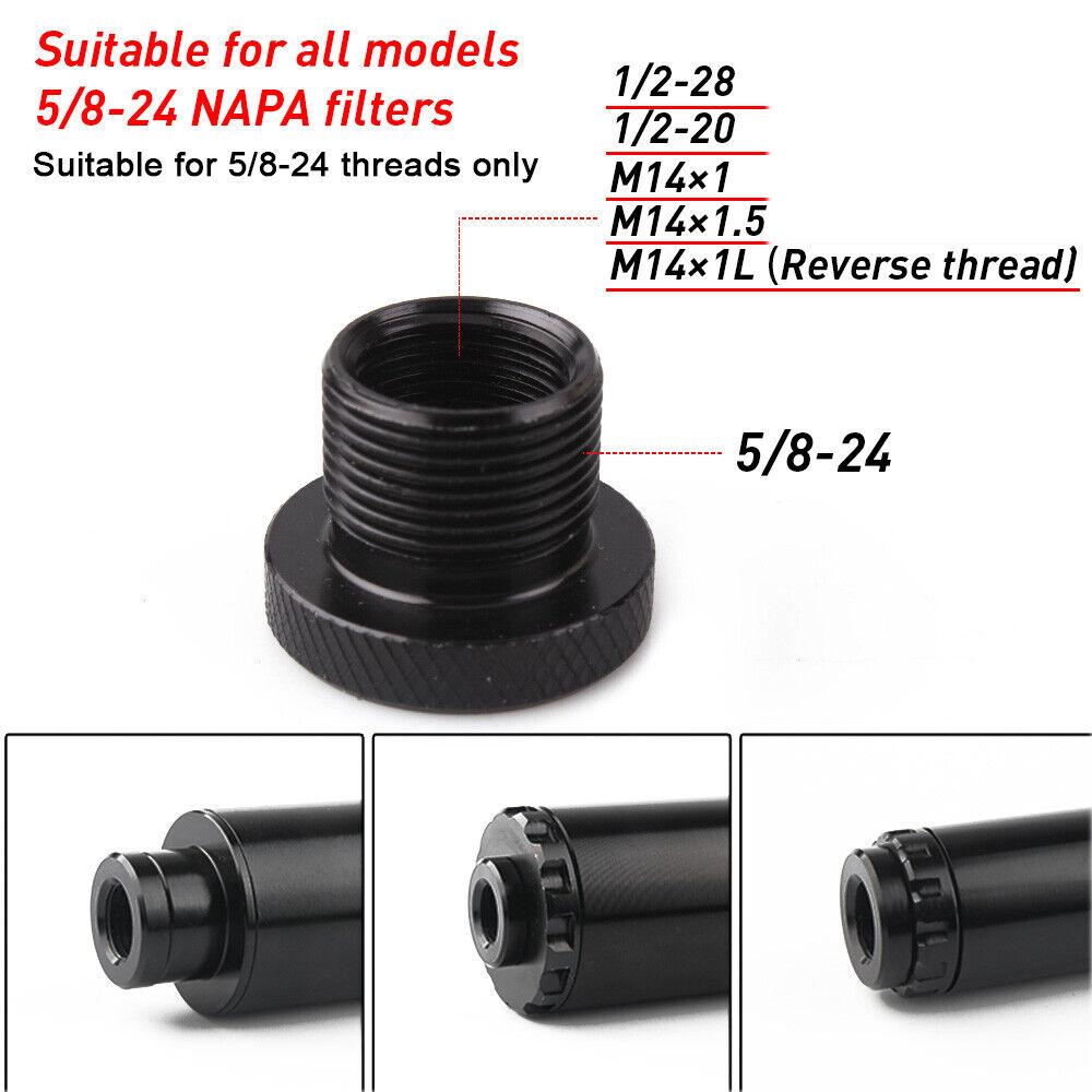 RASTP 5Pcs Thread Oil Filter Adapters 5/8-24 to 1/2-28, 1/2-20, M14x1, M14x1.5, M14x1L - RASTP
