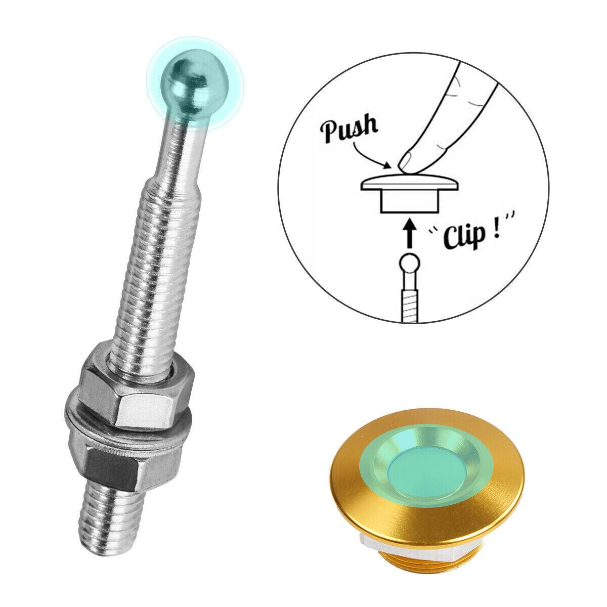RASTP 2Pcs Push Button Quick Release Hood Bonnet Pins Lock Clip Car Bumper Latch Kit - RASTP