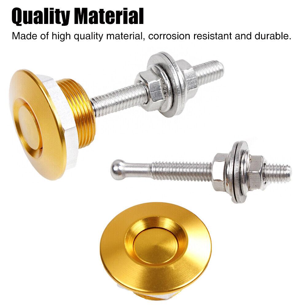 RASTP 2Pcs Push Button Quick Release Hood Bonnet Pins Lock Clip Car Bumper Latch Kit - RASTP