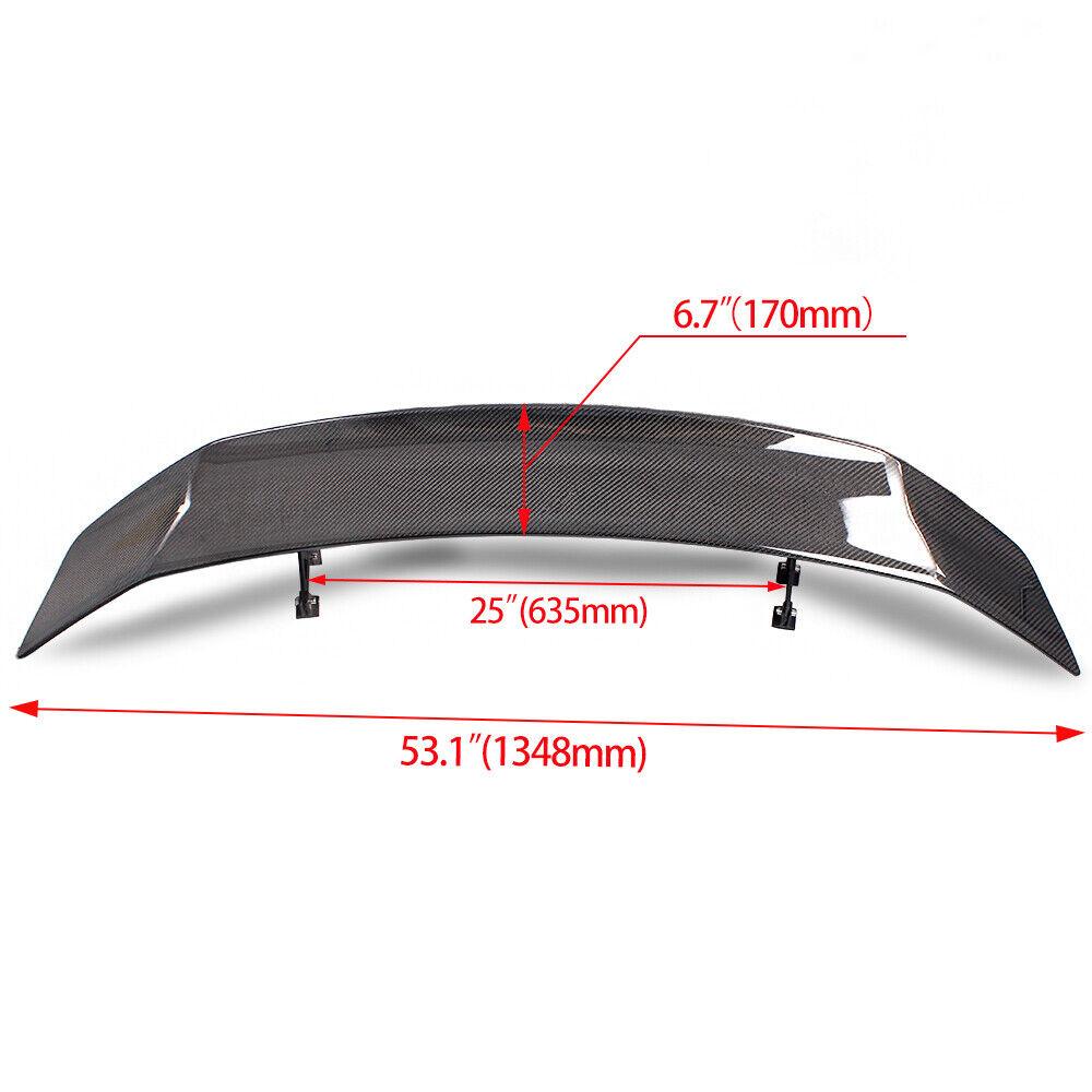 RASTP 53 Inch Sport Carbon Fiber Trunk Lid Spoiler & Tail Bracket for Honda & Tesla Model 3 - RASTP