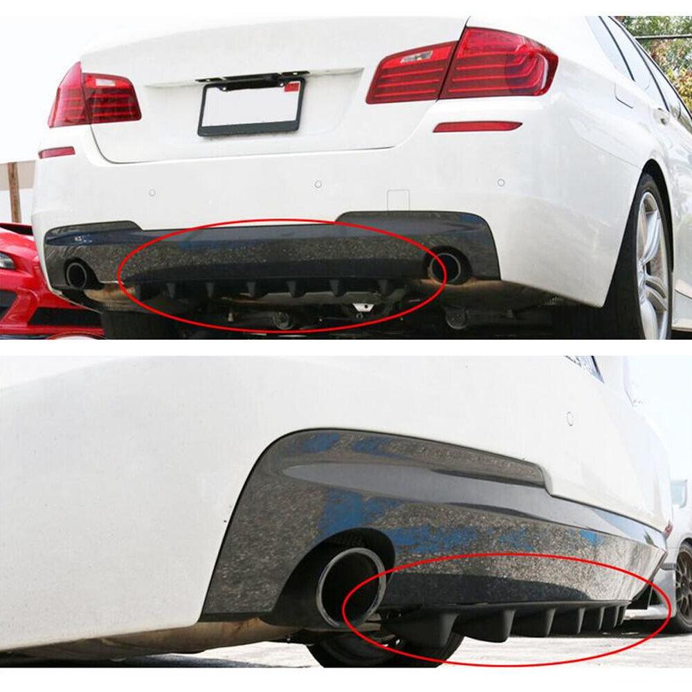 RASTP Universal 33 inch Shark Fin Rear Bumper Lip Diffuser 7 Fin Gloss Black/Carbon Fiber - RASTP