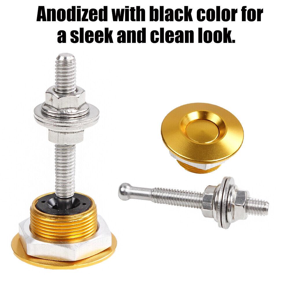 RASTP 2Pcs Push Button Quick Release Hood Bonnet Pins Lock Clip Car Bumper Latch Kit - RASTP