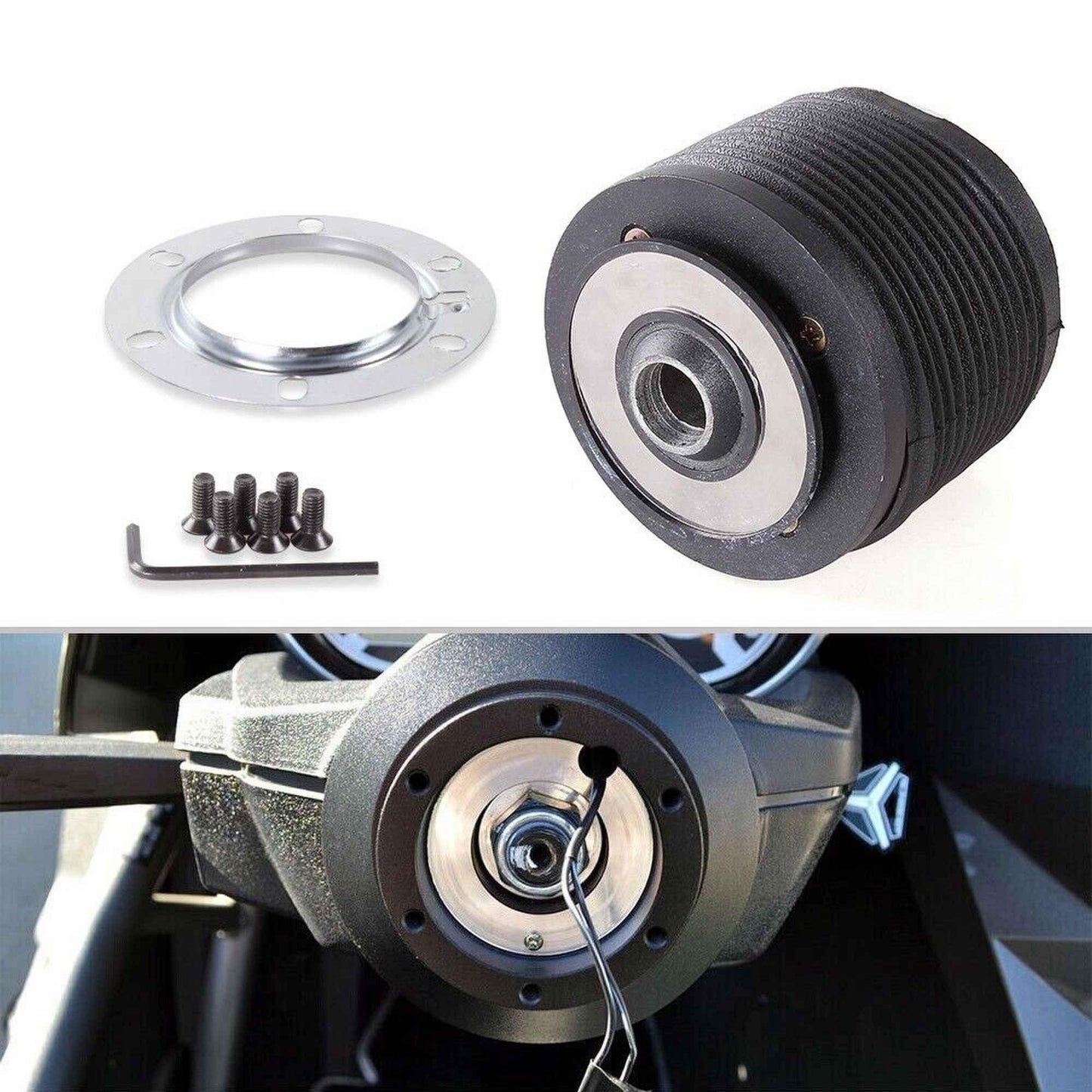 RASTP Aluminum Steering Wheel 6 Hole Hub Adapter for 84-04 Mustang Non-Gt JDM Boss Kit - RASTP