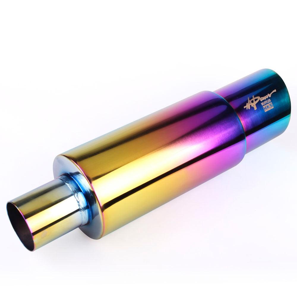 RASTP Universal Exhaust Muffler Stainless Steel Exhaust Tip 2 inch Inlet Burnt Exhaust Muffler - RASTP