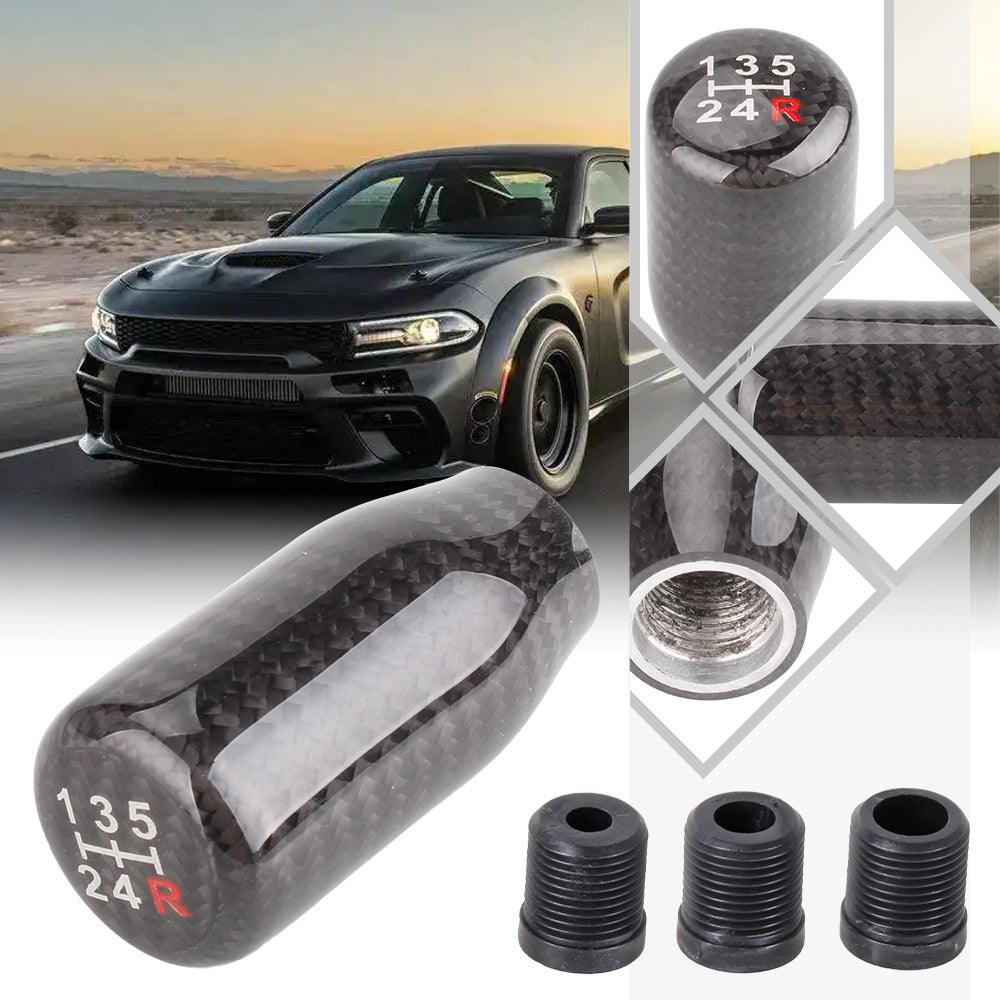 RASTP Universal Carbon Fiber Shift Knob Manual Transmision Stick Shifter with 3 Adapters - RASTP