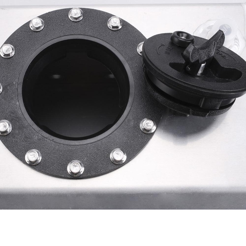 RASTP 16L/4 Gallon Lightweight Black Coated Aluminum Racing Fuel Tank - Bottom Feed - RASTP