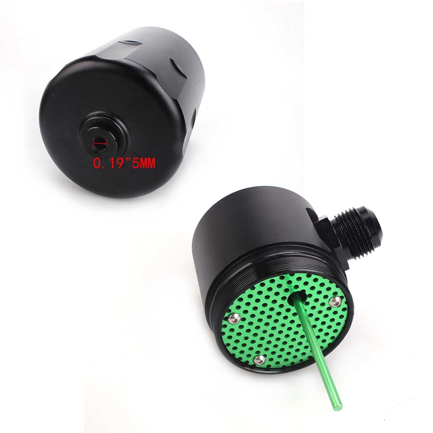 RASTP Universal 240ml Aluminum Baffled Car Oil Catch Can Tank Separator Reservoir Oil Catch Tank with Drain Valve Breather - RASTP