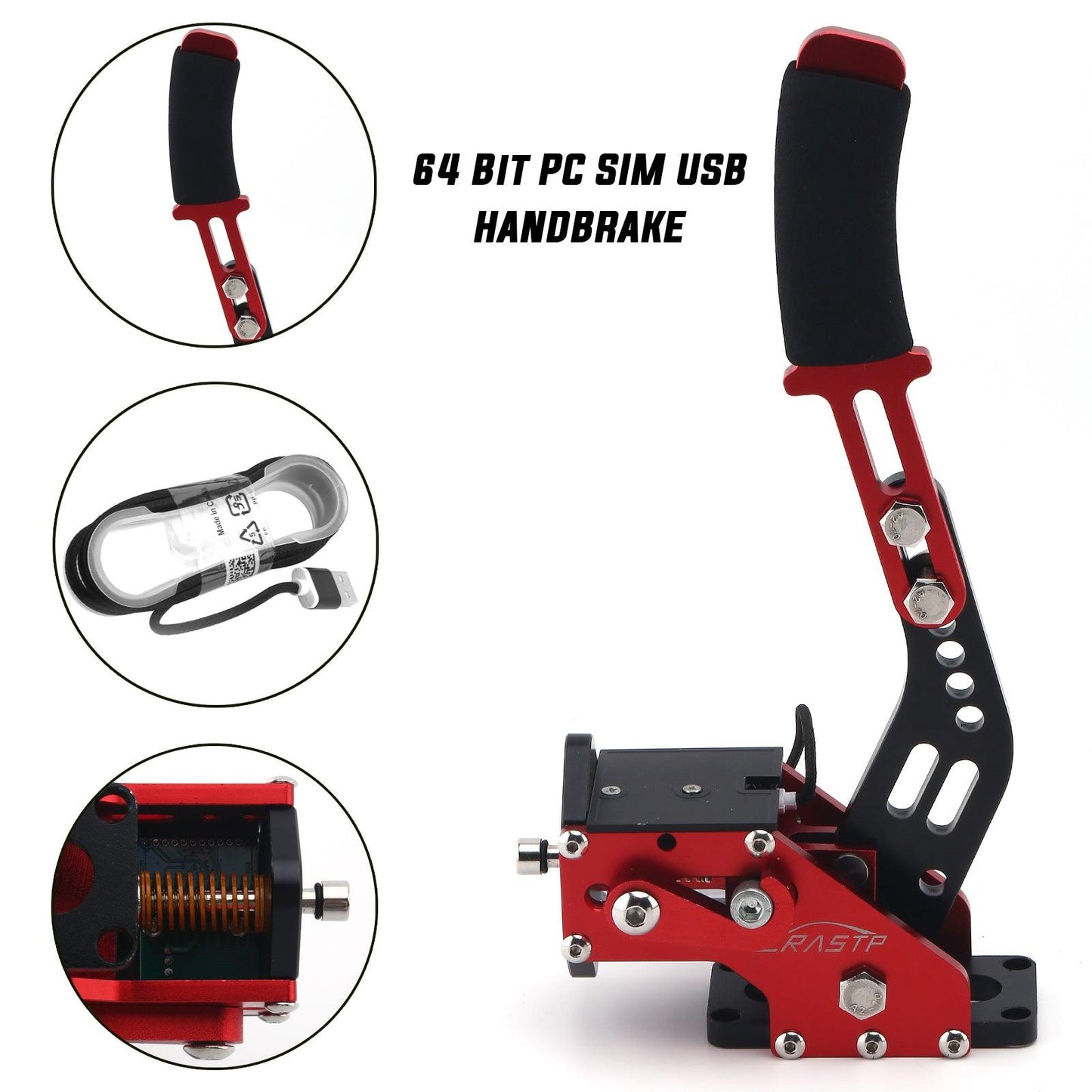 RASTP 64 Bit USB PC Handbrake Sim Handbrake Compatible With Logitech G27 G29 G920 T300 T500 - RASTP