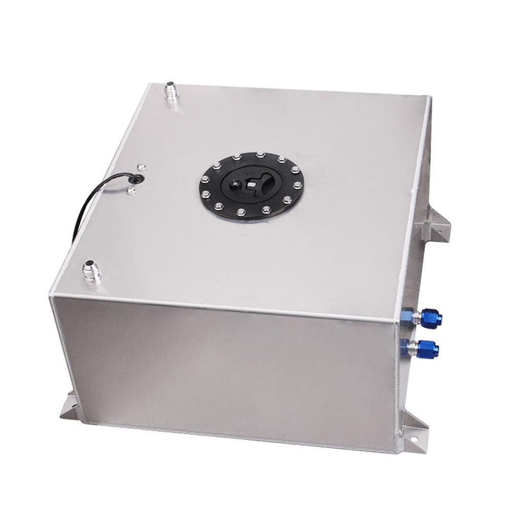 RASTP 16 Gallon/60L Race Fuel Cell Gas Tank with Cap & Level Sender Polished Aluminum - RASTP