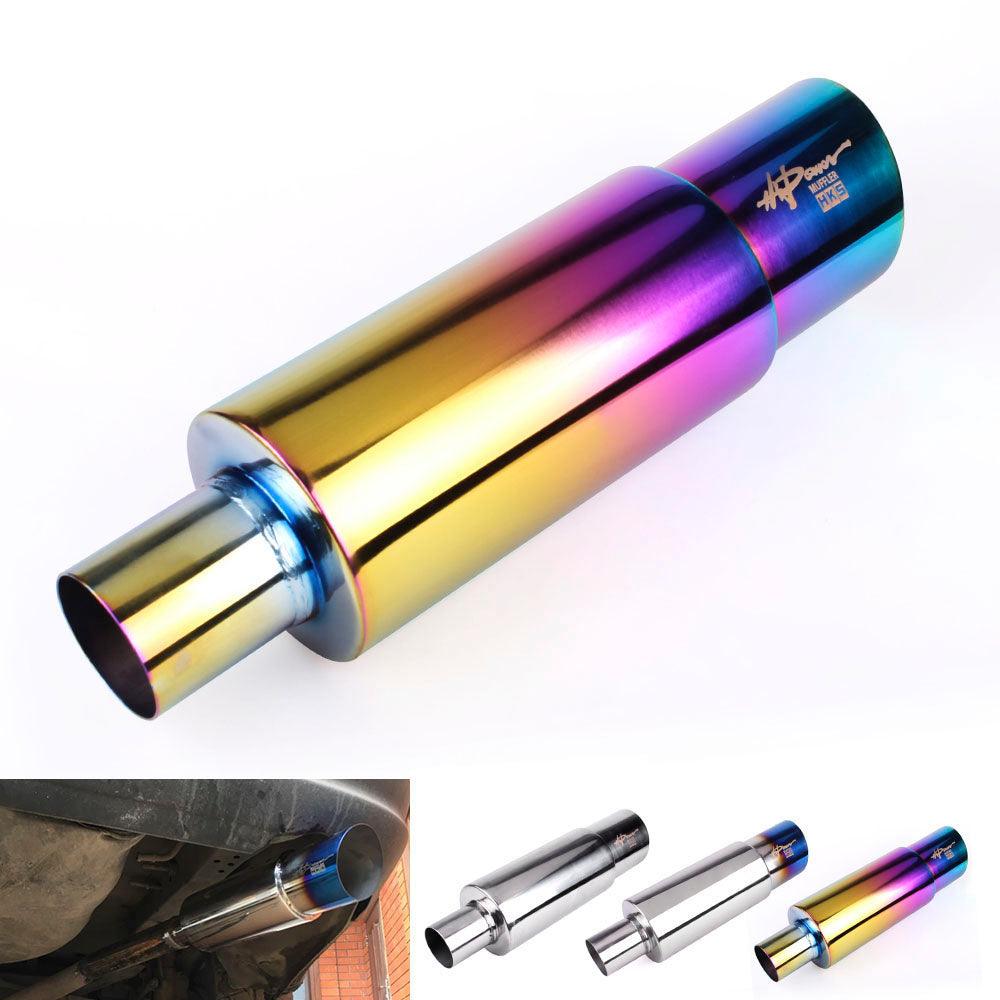 RASTP Universal Exhaust Muffler Stainless Steel Exhaust Tip 2 inch Inlet Burnt Exhaust Muffler - RASTP