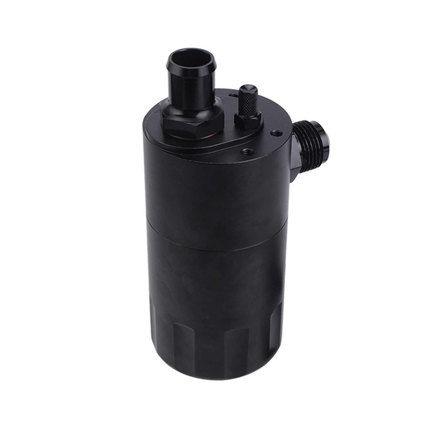 RASTP Universal 240ml Aluminum Baffled Car Oil Catch Can Tank Separator Reservoir Oil Catch Tank with Drain Valve Breather - RASTP