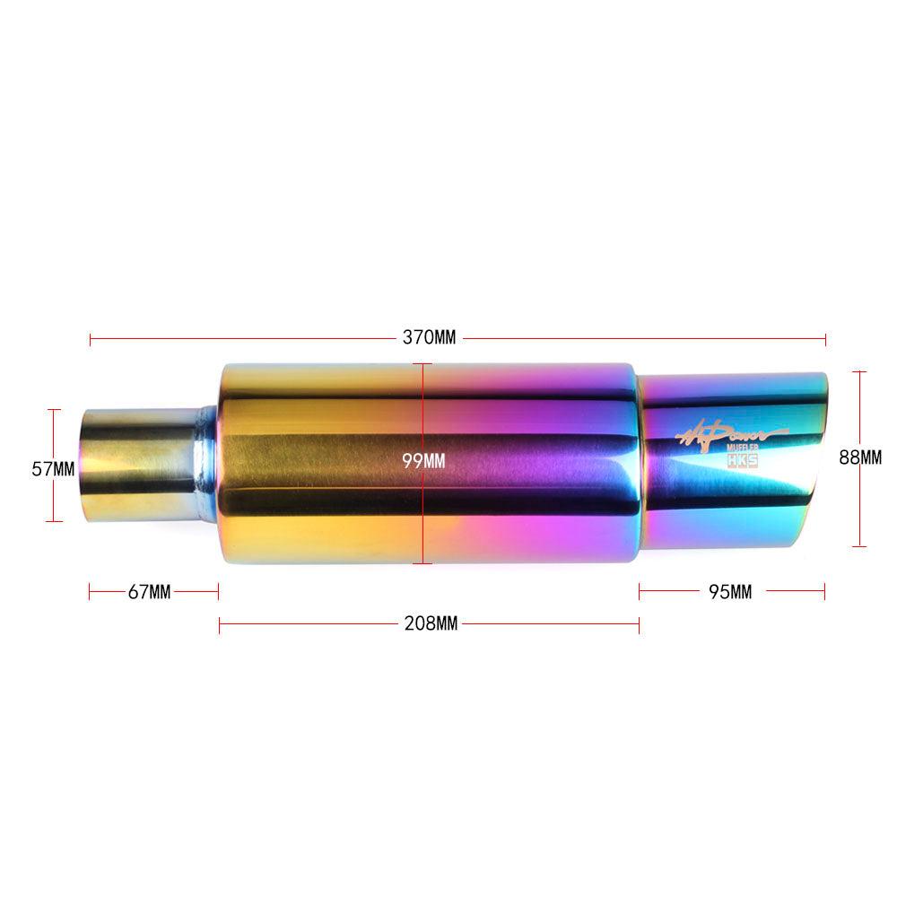 RASTP Universal Exhaust Muffler Stainless Steel Exhaust Tip 2 inch Inlet Burnt Exhaust Muffler - RASTP