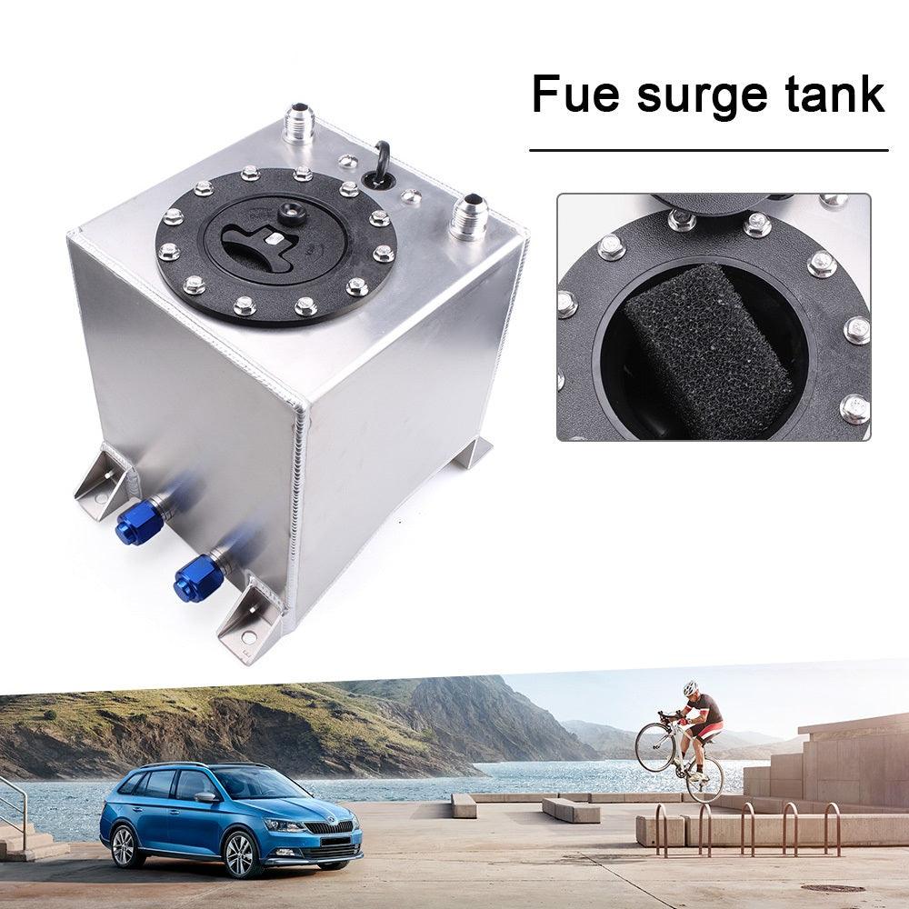 RASTP 2.5 Gallon/10L Performance Polished Aluminum Fuel Cell Tank with Level Sender - RASTP