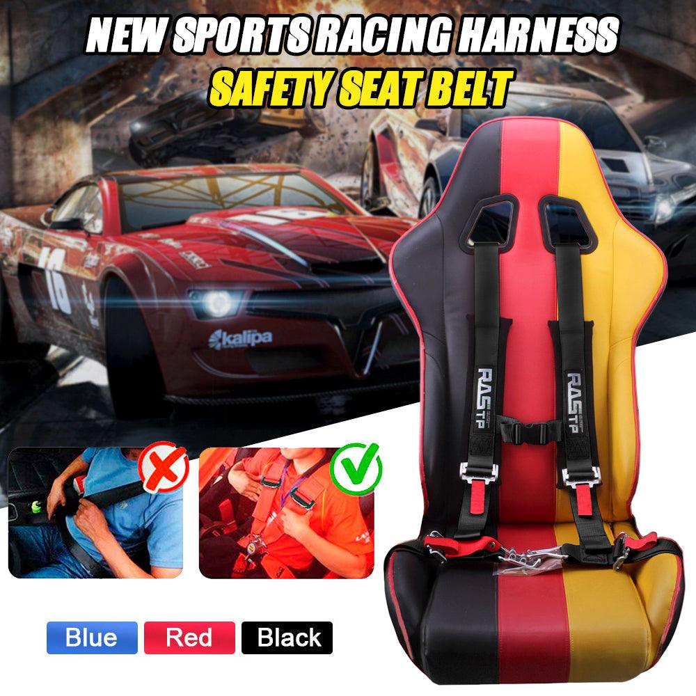 RASTP 4 Point H-Style Safety Harness Racing Seat Belt with Comfort Heavy Duty Shoulder Pads - RASTP