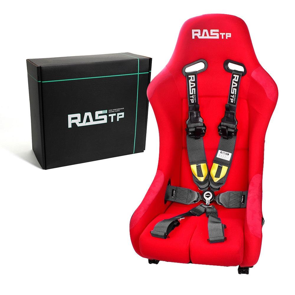 RASTP 6 Point Harness with Ultra Comfort Heavy Duty Shoulder Pads Auto Racing Polyester Fibre Harness Set - RASTP