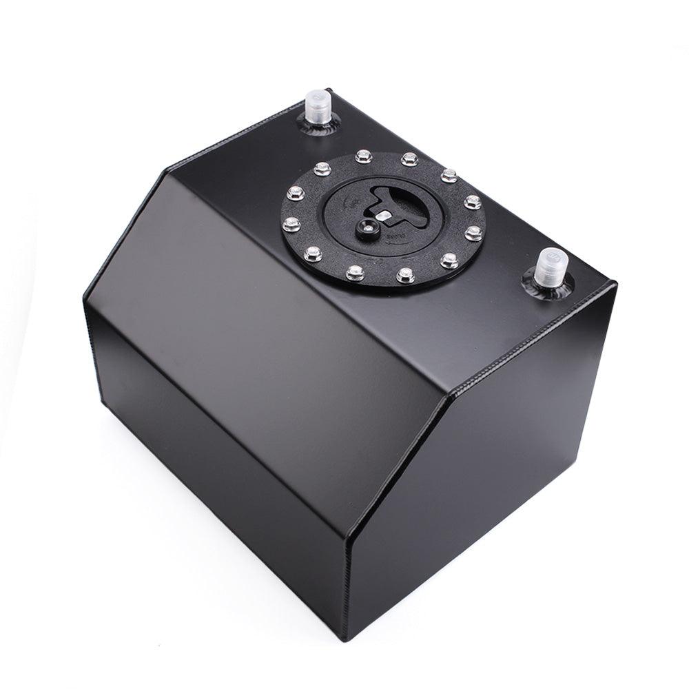 RASTP 16L/4 Gallon Lightweight Black Coated Aluminum Racing Fuel Tank - Bottom Feed - RASTP