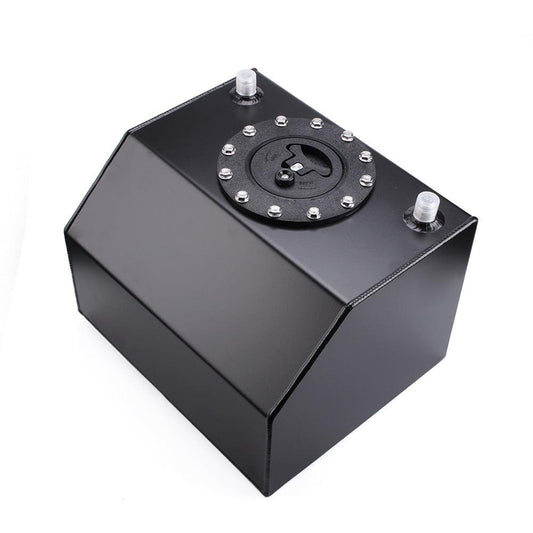 RASTP 16L/4 Gallon Lightweight Black Coated Aluminum Racing Fuel Tank - Bottom Feed - RASTP