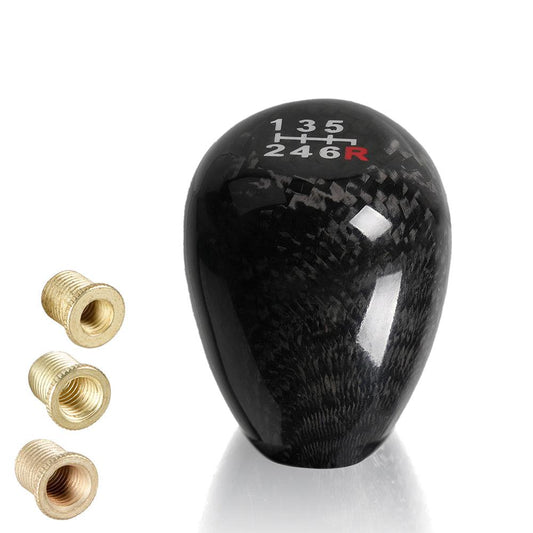 RASTP Universal Carbon Fiber Shift Knob Manual Shifter Lever Knob with 3 Adapters - RASTP