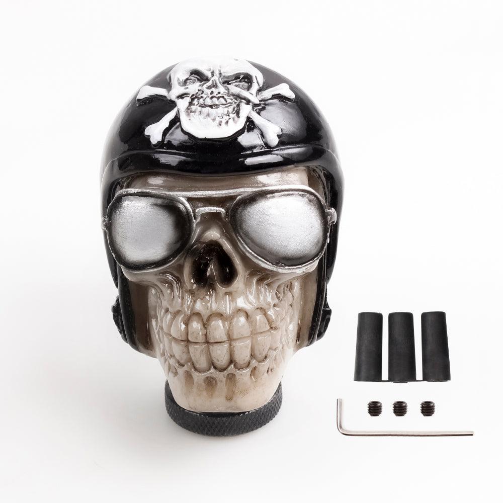 RASTP Universal Skull Head Gear Shift Knob Resin Gear Manual Transmission Shifer Lever with 3 Adapters - RASTP