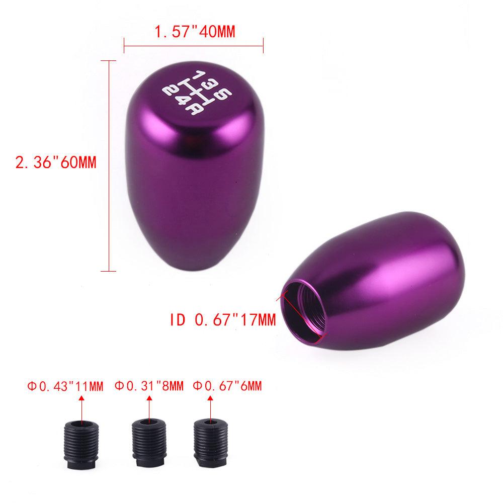 RASTP Universal 5 Speed Aluminum Racing Manual Gear Stick Shift Knob with 3 Adapters - RASTP