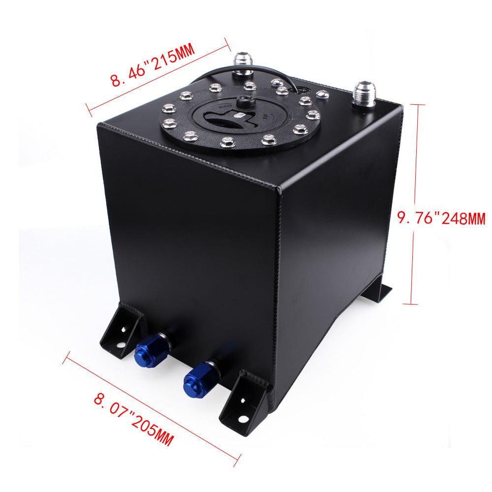 RASTP 2.5 Gallon/10L Performance Polished Aluminum Fuel Cell Tank with Level Sender - RASTP