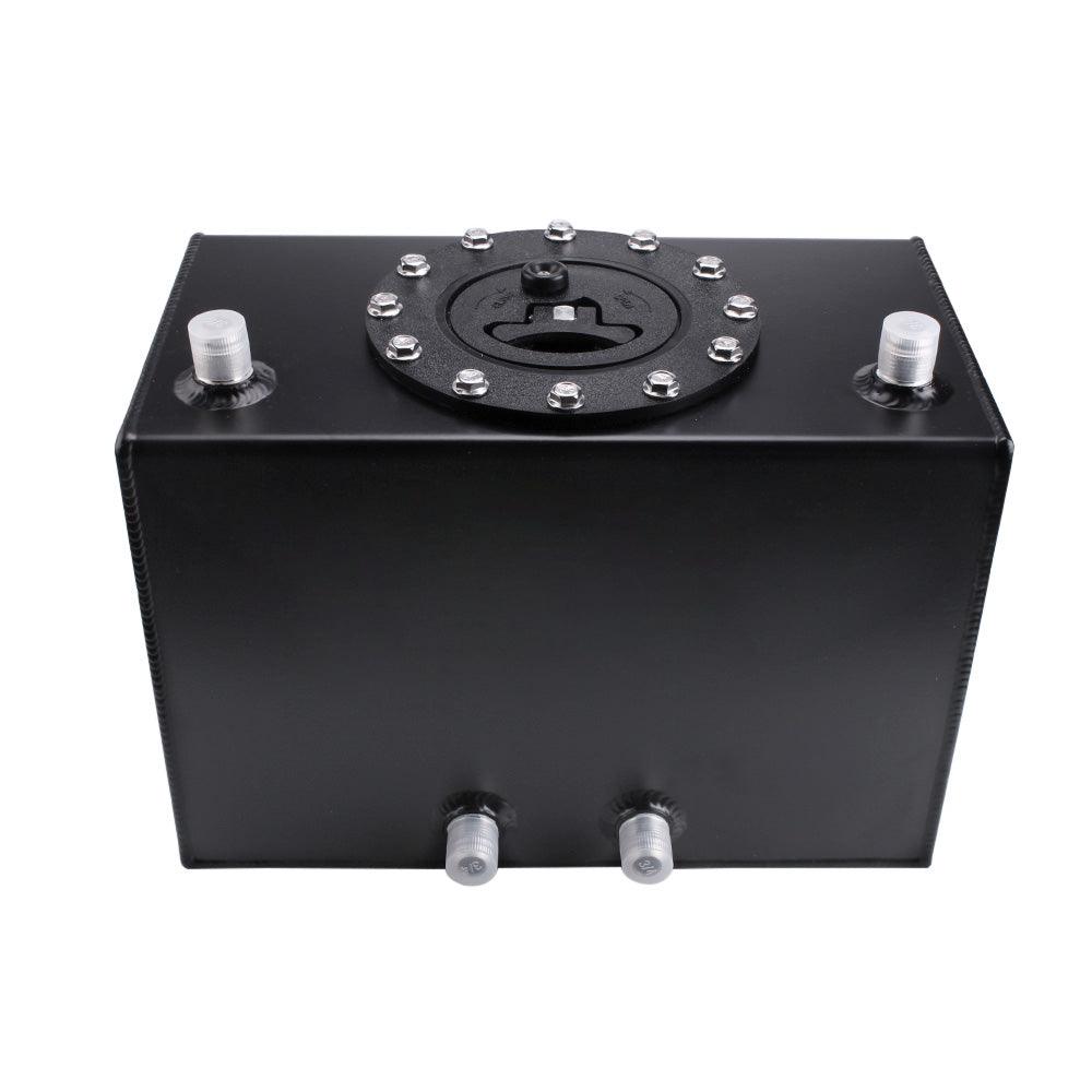 RASTP 16L/4 Gallon Lightweight Black Coated Aluminum Racing Fuel Tank - Bottom Feed - RASTP
