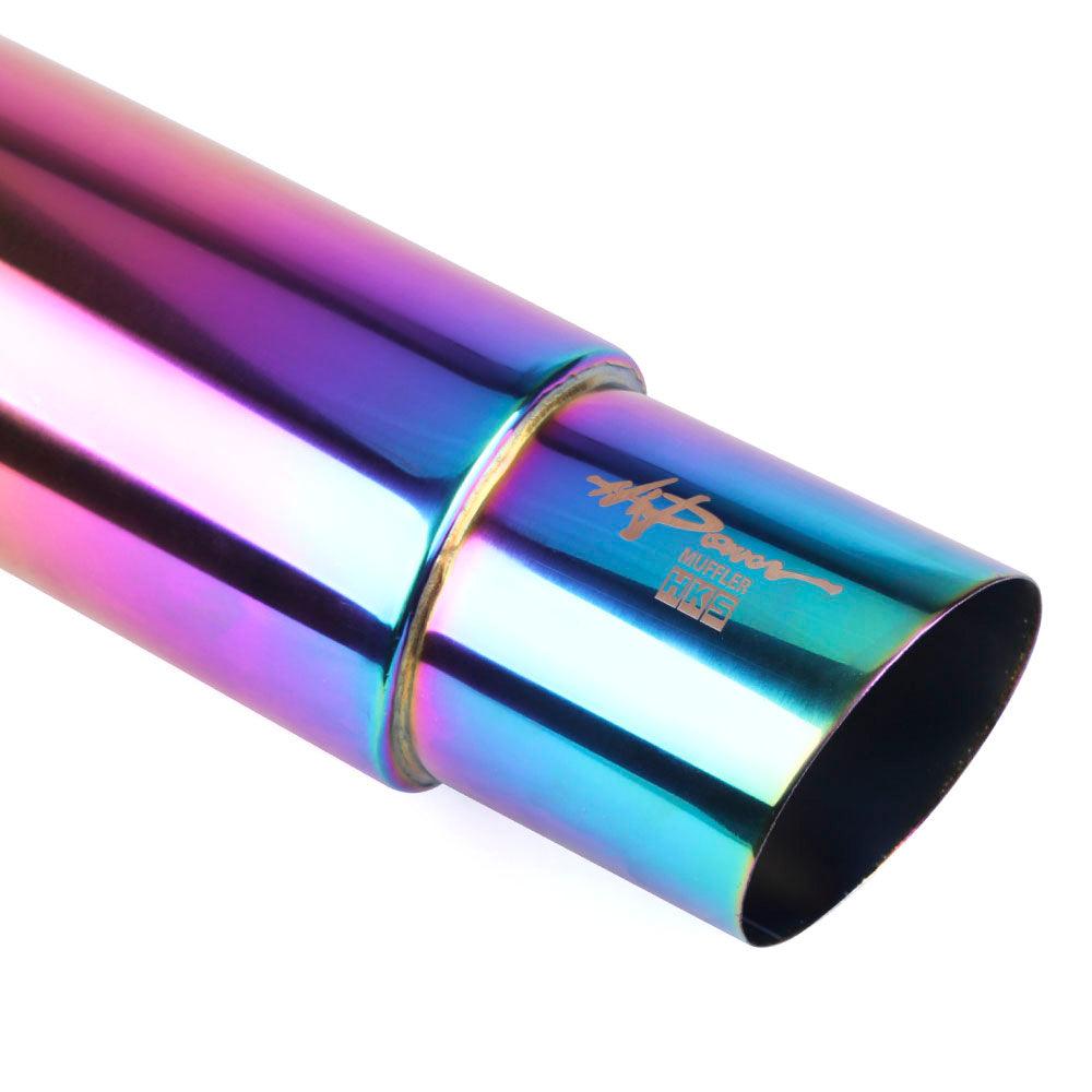 RASTP Universal Exhaust Muffler Stainless Steel Exhaust Tip 2 inch Inlet Burnt Exhaust Muffler - RASTP