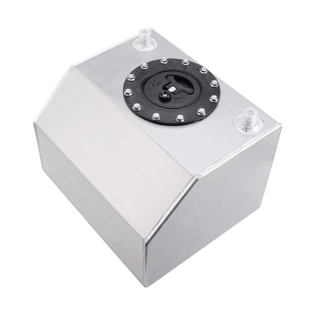 RASTP 16L/4 Gallon Lightweight Black Coated Aluminum Racing Fuel Tank - Bottom Feed - RASTP