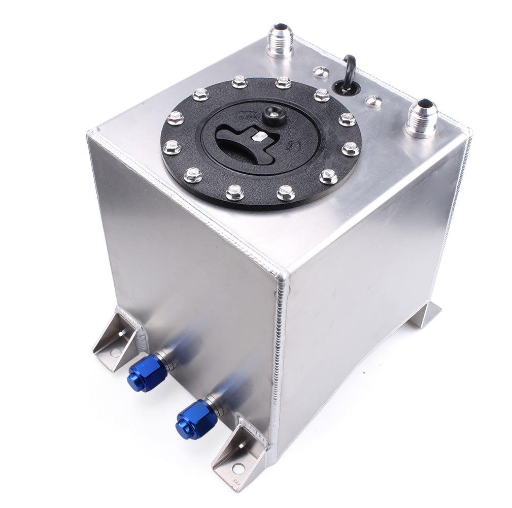 RASTP 2.5 Gallon/10L Performance Polished Aluminum Fuel Cell Tank with Level Sender - RASTP
