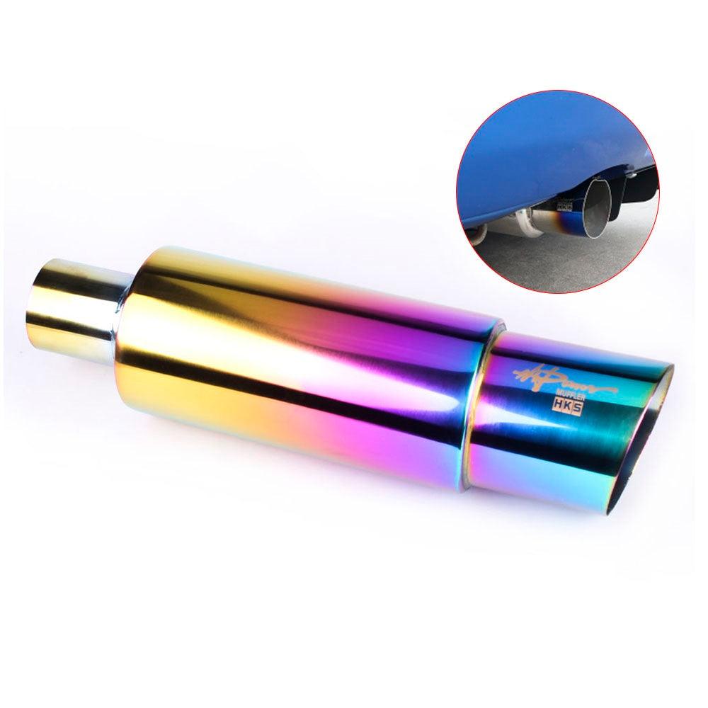RASTP Universal Exhaust Muffler Stainless Steel Exhaust Tip 2 inch Inlet Burnt Exhaust Muffler - RASTP