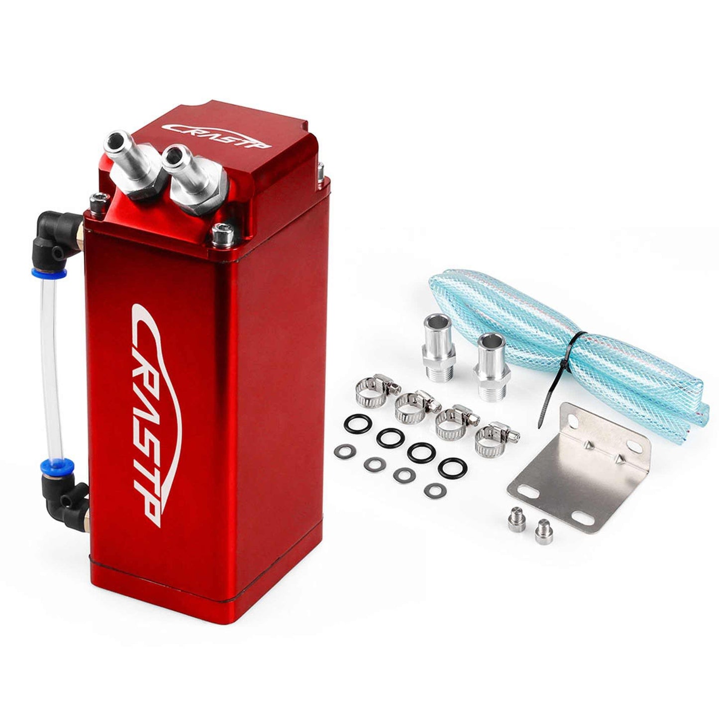RASTP Universal Square Oil Catch Can Tank Collector Fuel Tank Reservoir Polished Oil Catch - RASTP