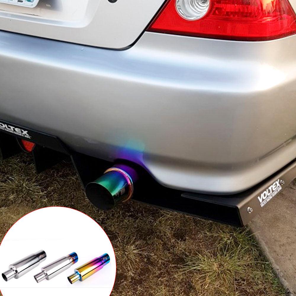 RASTP Universal Exhaust Muffler Stainless Steel Exhaust Tip 2 inch Inlet Burnt Exhaust Muffler - RASTP